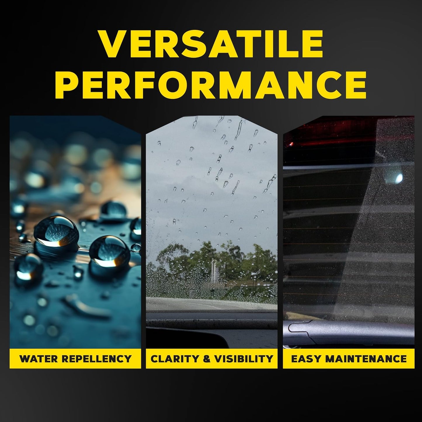 Meguiar's Ultimate Glass Cleaner & Water Repellent - Premium Glas- en Vensterskoonmaker Reënweerder wat Sigbaarheid in Reën Verbeter - (16oz)