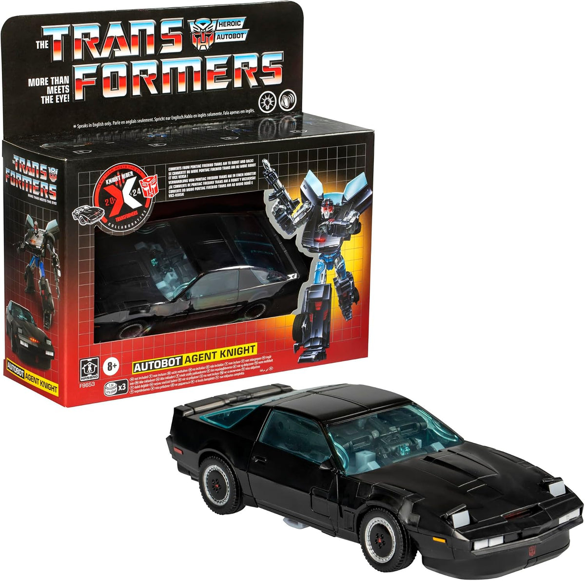Transformers Collaborative Knight Rider x Toy, Autobot Agent Knight 6.5-inch Action Figure (8+)