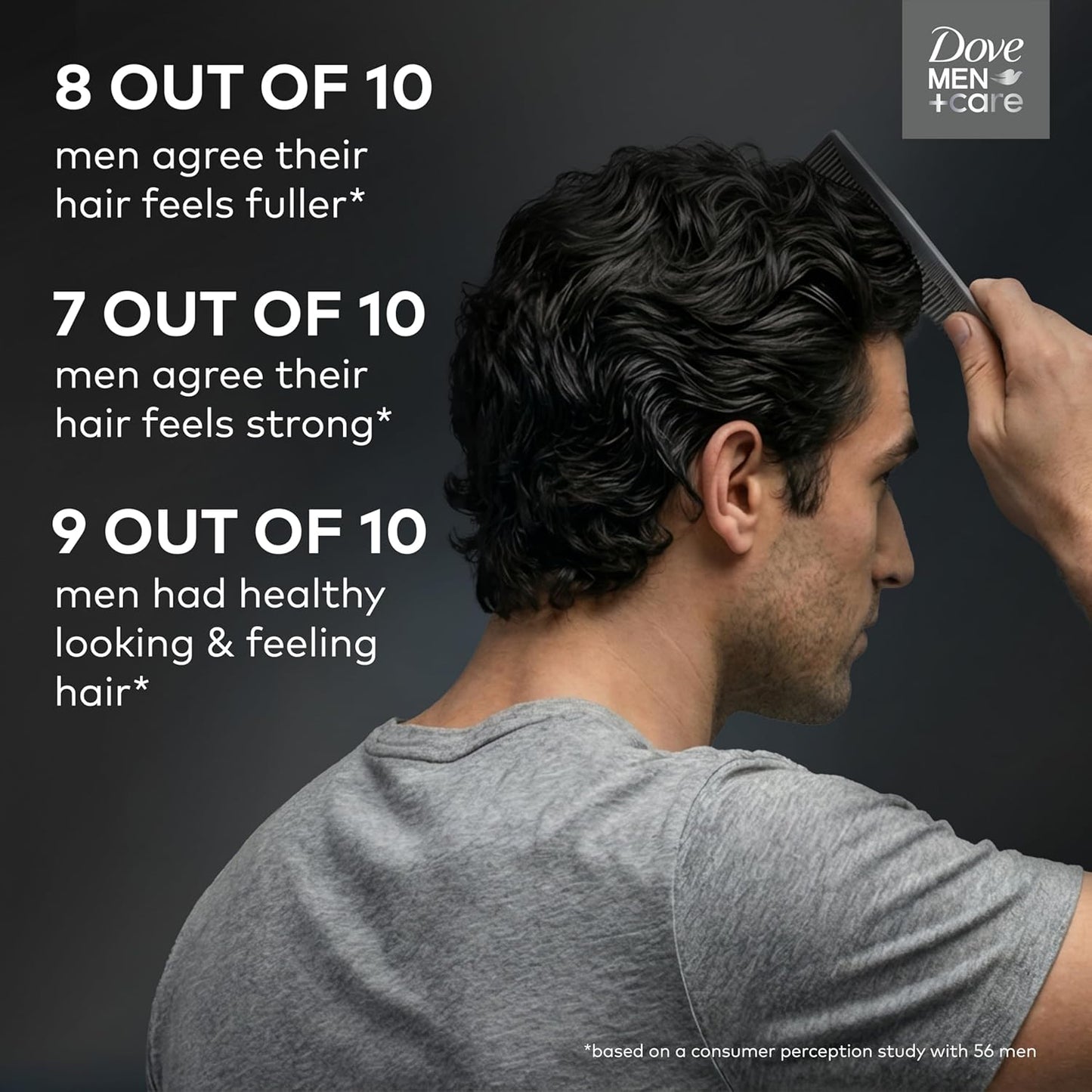 DOVE MEN + CARE Shampoo Charcoal + Clay for Real Hair that Powers Up Hair Strength, w/ Deep Purifying Benefits, 28 Fl oz. (2 CT)
