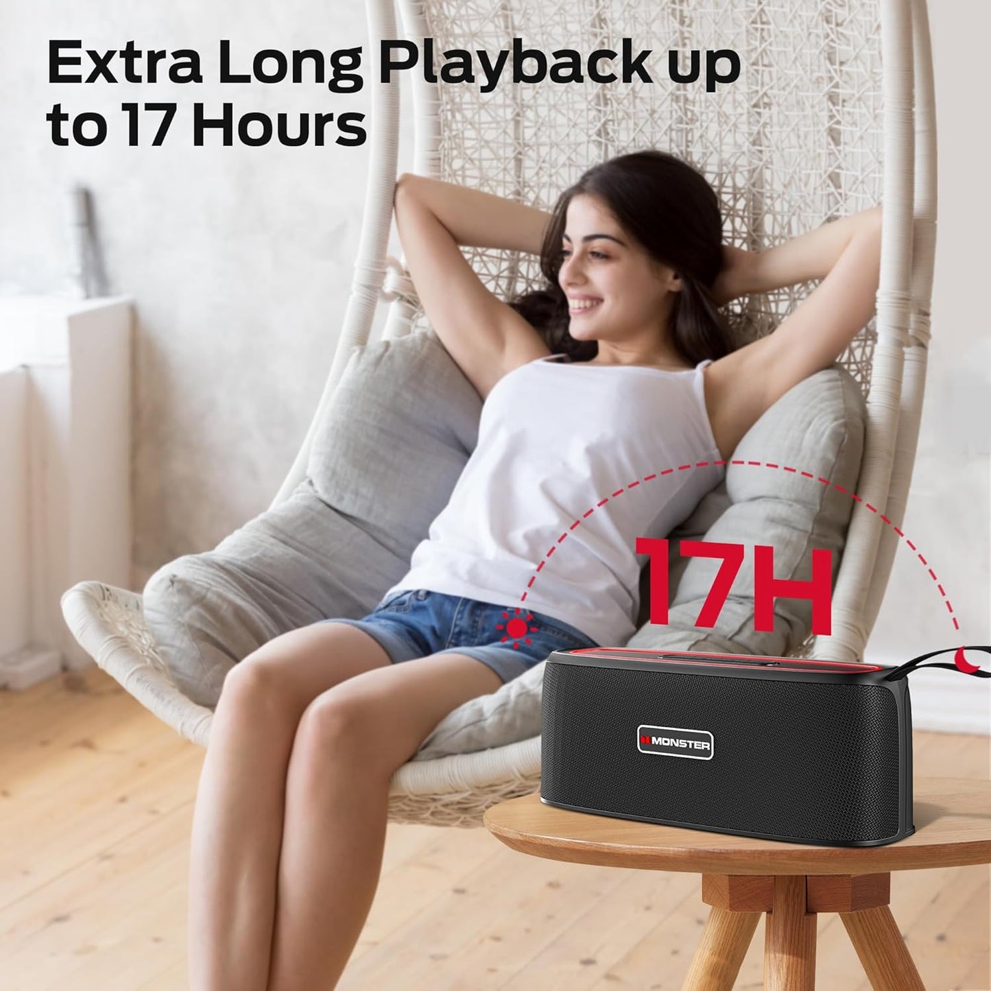 Shock Portable Bluetooth Speaker, True Wireless Speaker, 30W Loud Stereo Sound, IPX6 Waterproof Speaker