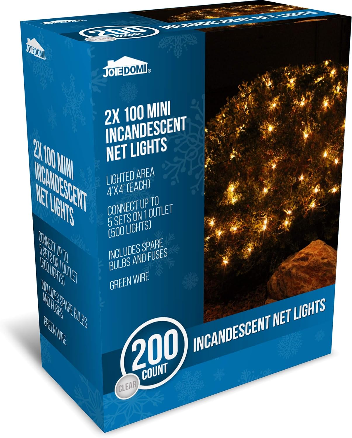 2Pk Kersfeesnetliggies, 100 ST Warmwit vir Binne- & Buitekersversierings