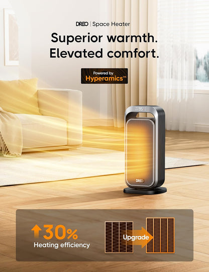 1500W Verwarmer met Afstandbeheer en 70° Ossillerende Ruimteverwarmer met Afstandbeheer, Elektriese Verwarmingstoestelle vir Binnenshuise Gebruik