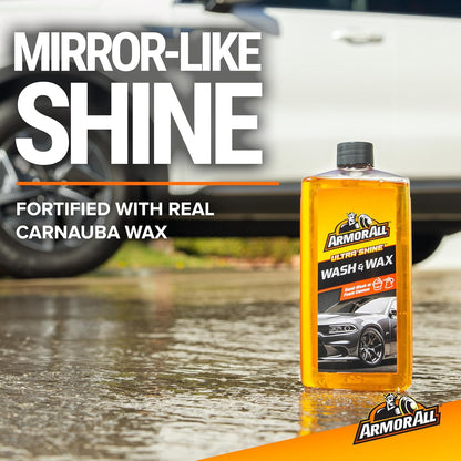 Armor All Car Wash en Car Cleaner Kit - Sluit Glasdoeke, Car Wash & Wax Konsentraat, Beskermingssproei en Bandskuim in