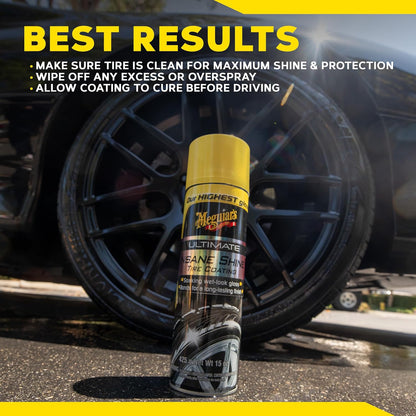 Meguiar's Ultimate Insane Shine Bandbedekking Blywende Natvoorkoms Swart Glans Uiteindelike Beskerming (443 ml)