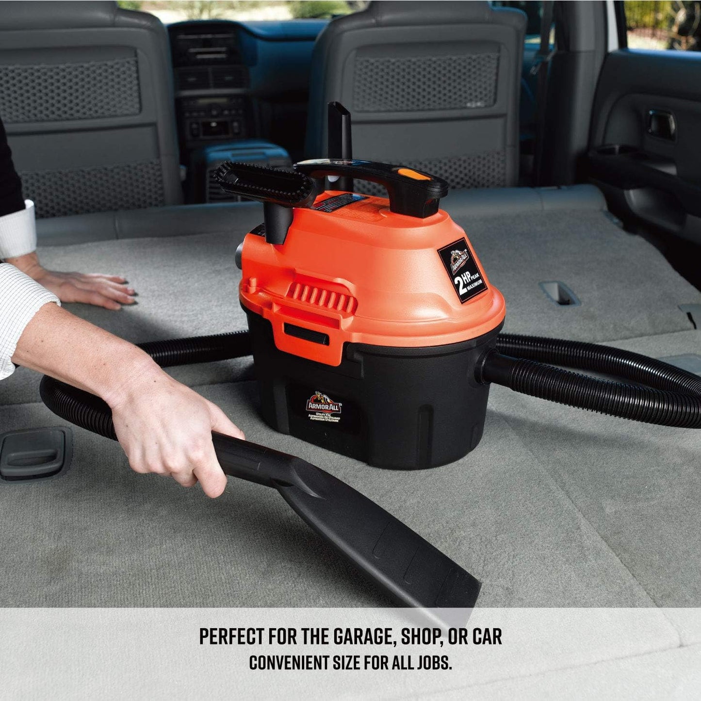 Armor All AA255 2.5 Gallon 2 Pieke PK Nat/Droë Nutswerkswinkelstofsuier - Oranje