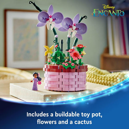 LEGO Disney Encanto Isabela’s Flowerpot, Buildable Orchid Flower Toy for Kids w/ Disney Encanto Mini-Doll, Toy for Play and Display