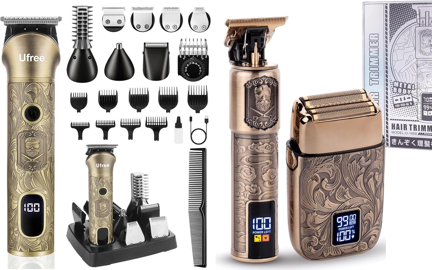 All in One Beard Trimmer for Men with Electric Foil Shavers Hair Trimmer, Barber Clippers Electric Razor, Professional Men Grooming Kit, Birthday Gifts for Him Men
