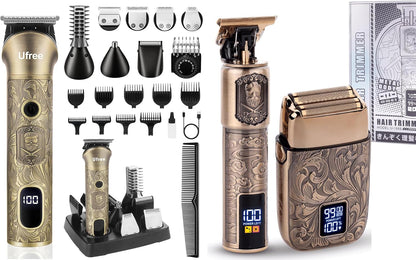 All in One Beard Trimmer for Men with Electric Foil Shavers Hair Trimmer, Barber Clippers Electric Razor, Professional Men Grooming Kit, Birthday Gifts for Him Men