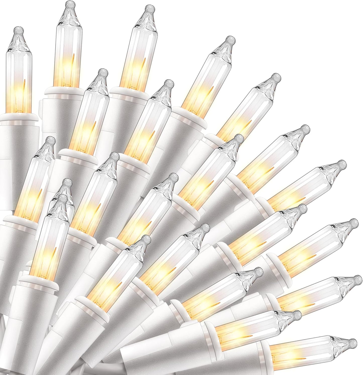 Guirlande lumineuse de Noël 200 micro LED blanc chaud, 13 m, décoration lumineuse - Câble blanc