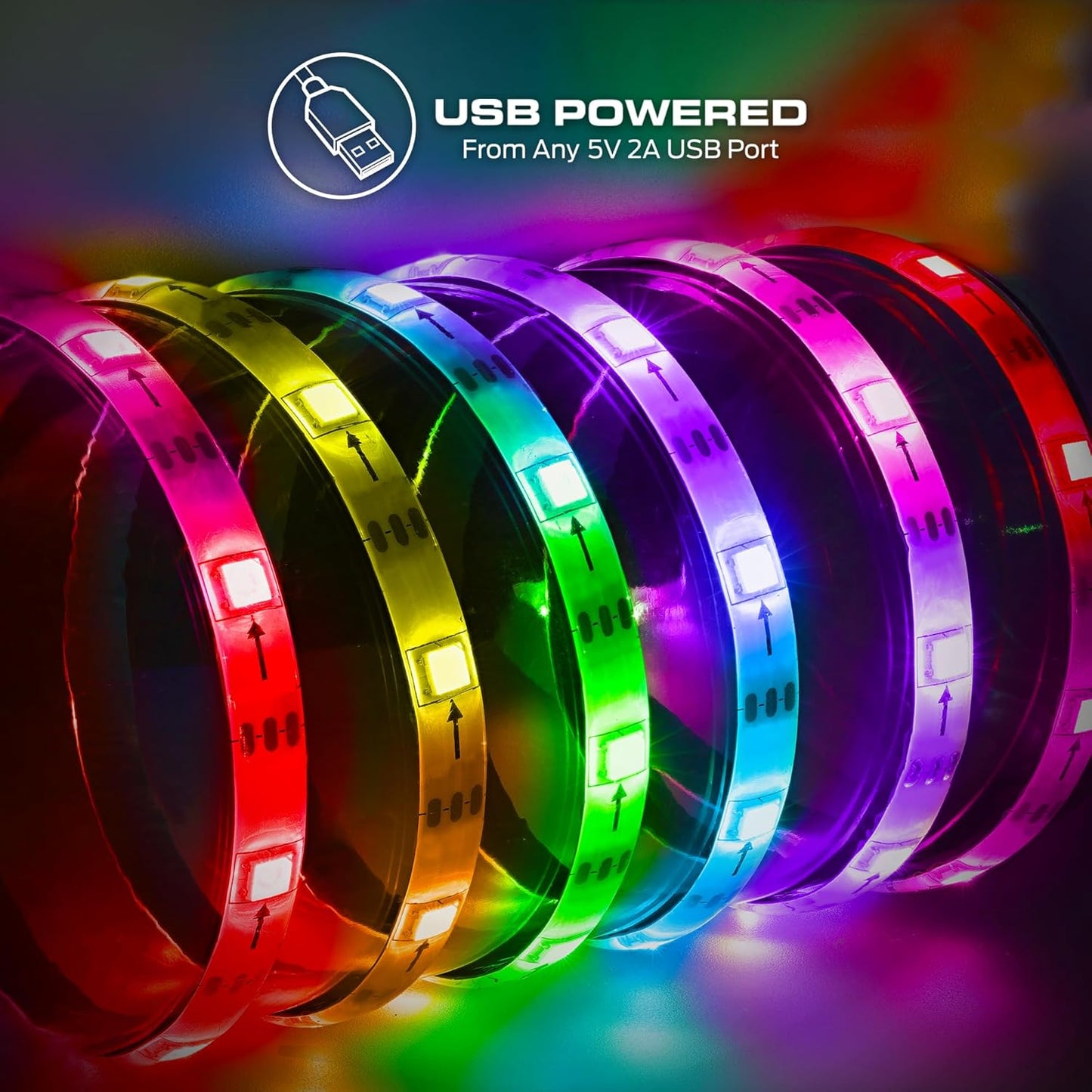 Monster Smart RGB+IC LED Strip Lights 10ft – Sound Reactive Strip Lights for Bedroom, App & Voice Control, RGB Light Strip for Room, Alexa Google Home, Razer Chroma Sync - 90 RGB+IC LED Lights