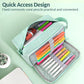 Original High Capacity Pencil Case, Big Pencil Bag Pouch Box Organizer Pen Case, Portable Journaling Supplies with Easy Grip Handle & Loop, Aesthetic Supply for Girls Adults, Mint Green