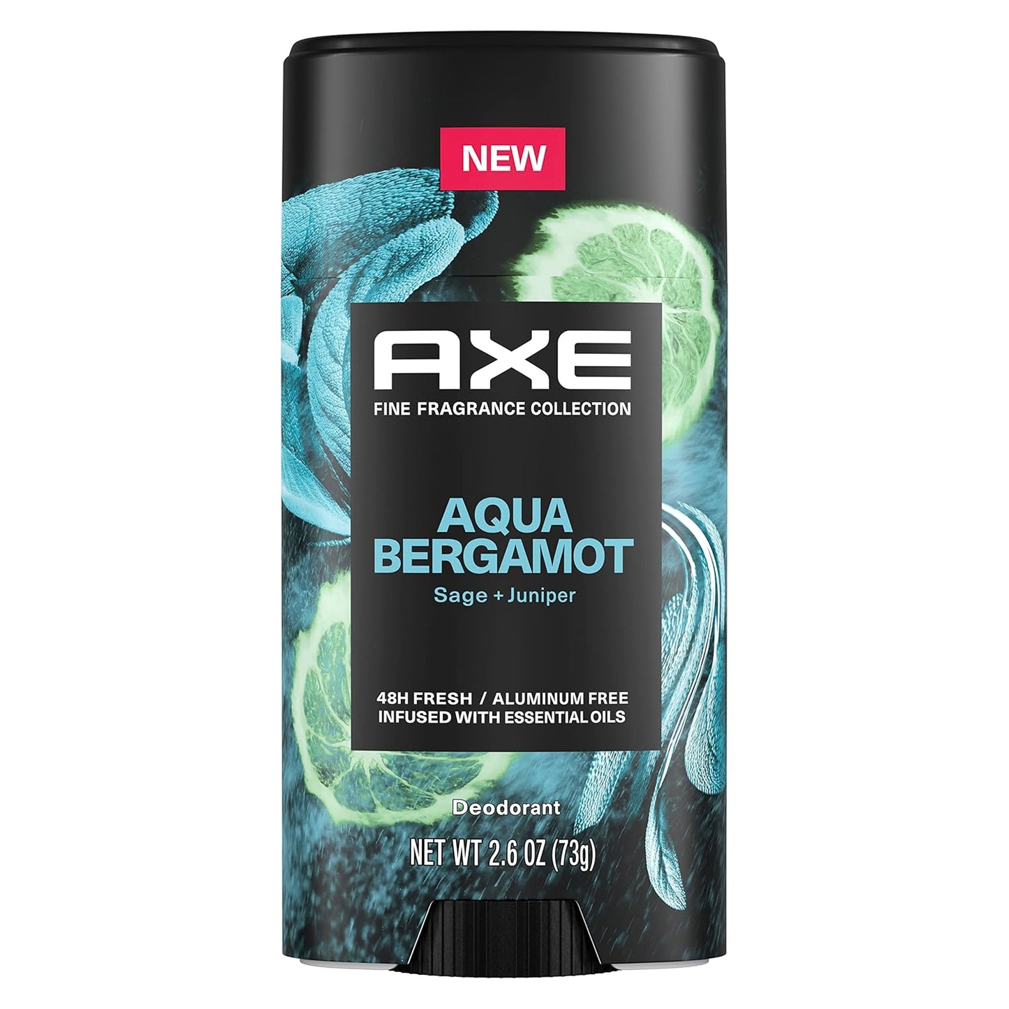 AXE Fine Fragrance Collection Deodorant Stick 48H Odor Protection Aqua Bergamot Aluminum-Free Body Deodorant Infused (2.6 oz) Pack of 2