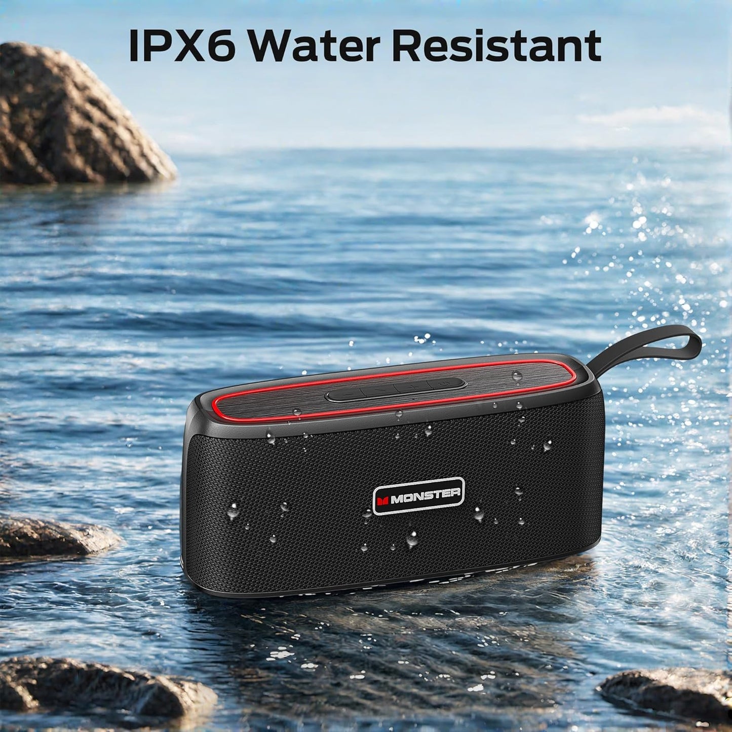 Shock Portable Bluetooth Speaker, True Wireless Speaker, 30W Loud Stereo Sound, IPX6 Waterproof Speaker
