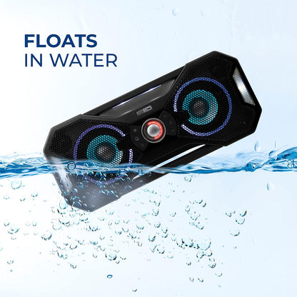 Altec Lansing Mix 2.0 - Waterdigte Bluetooth-luidspreker met Sterk Bas, Draagbare Luidspreker vir Reis en Buiteluggebruik, 100 Voet Bereik en 20 Uur Speeltyd, Swart