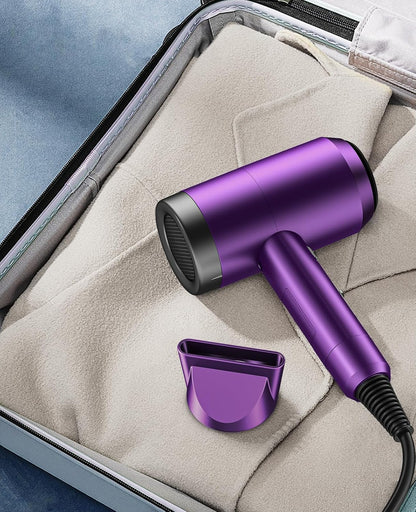 Haardroër met Diffuser, CONFU Ioniese Blaasdroër 1600W, Draagbare Liggewig Vinnigdroog Negatiewe Ioon Haardroër, 3 Hitte-instellings met Diffuser en Konsentreerderstuk vir Tuis & Reis