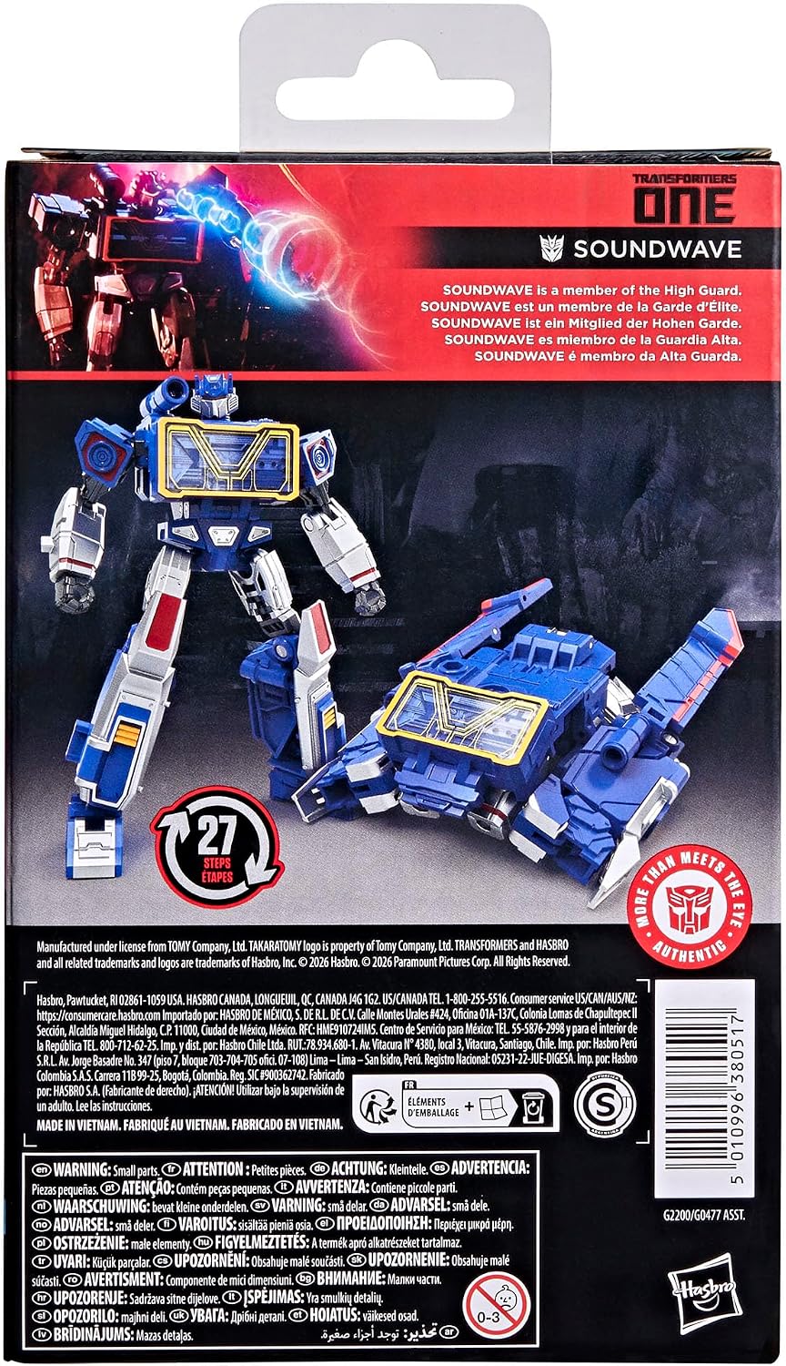 Transformers Studio Series Soundwave, ONE Deluxe Class 5-Inch Converting Action Figure, Robot Toys (8+)