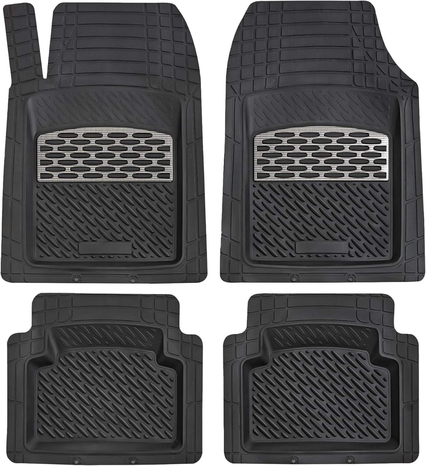 3D Car Floor Mat Thick Heavy Duty Durable Universal - Sapphire Carbon Deep Dish for Cars SUVs Minivan Truck