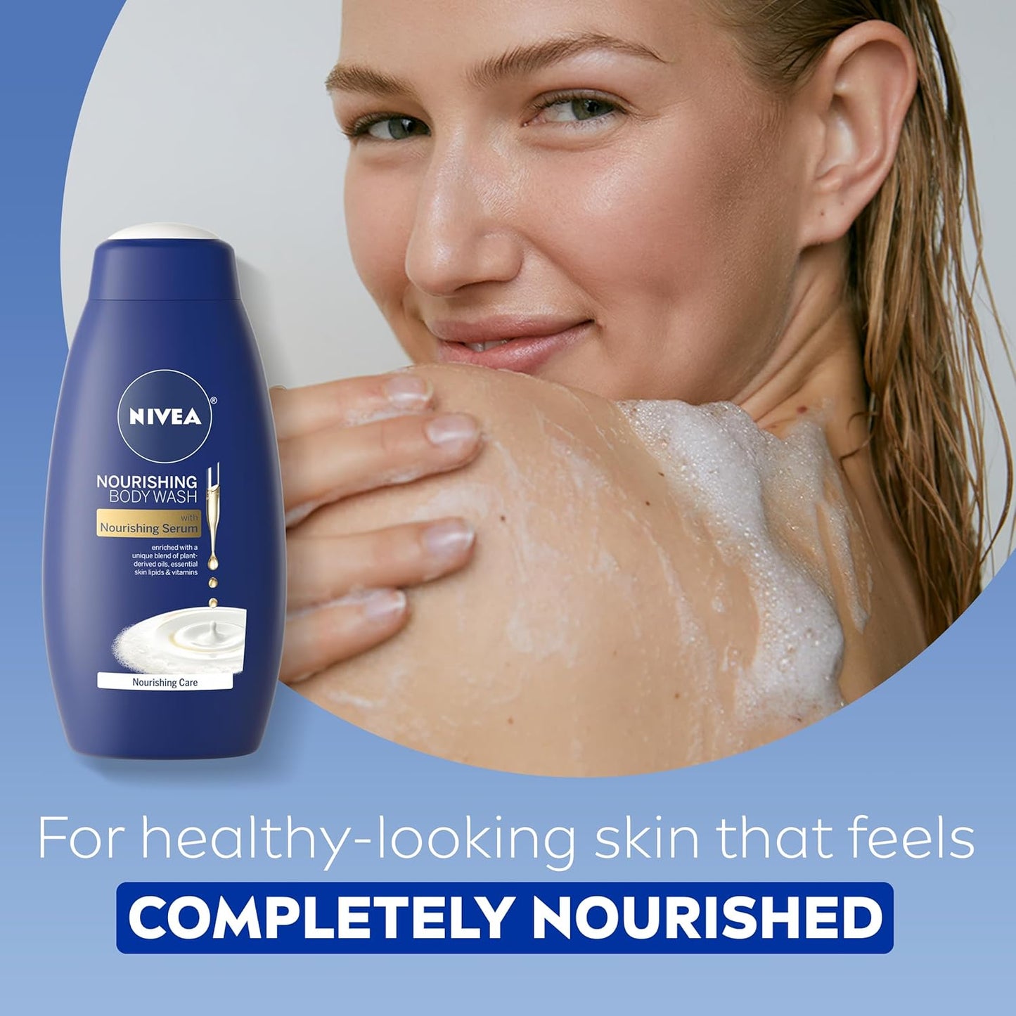 NIVEA Skin Care Set For Her, Nourishing Body Wash, Moisturizing Body Lotion, Lip Balm Stick with Shea Butter, & Hand Cream, 4 Piece Gift Set