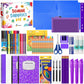 Back to School Supplies Essentials (39 PCS) Bundle Include Pencils Scissors Ruler Eraser Crayon Sharpener Notebook Pencil Case Folder Notebook(Purple)
