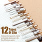 Moor Series Gel Pens, Aesthetic Black & Brown Ink Pens w/ 0.5 mm Fine Point School Office Supplies Neutral Beige Desk Accessories - Set of 12
