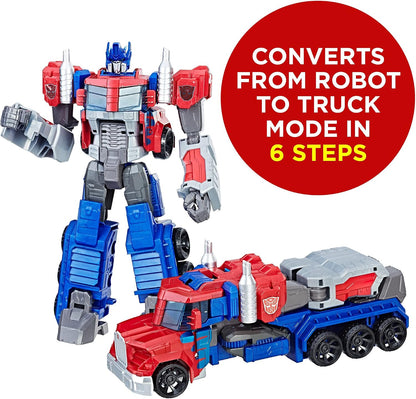 Transformers Toys Heroic Optimus Prime Action Figure - Timeless Large-Scale Figure, Changes into Toy Truck - Toys for Kids 6 and Up, 11-inch (Amazon Exclusive)