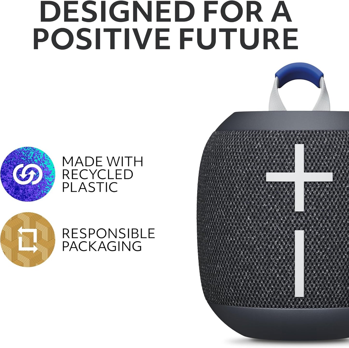 Ultimate Ears WONDERBOOM 4 Waterproof Bluetooth Outdoor Speakers with Big Bass & 360-Degree Sound, Dustproof Floating Wireless Speaker, 131ft Range - Black