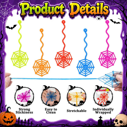 Sticky Spider Web Sticky Hands Toys,36PCS Goodie Bag Basket Pinata Stuffers