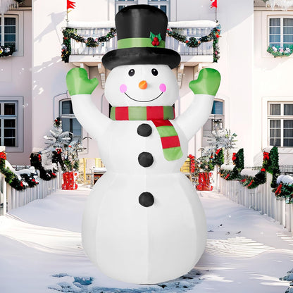 (6 FT) Tall Christmas Inflatables Snowman Decorations w/ Built-in LED with Magic Hat Winter Decoration