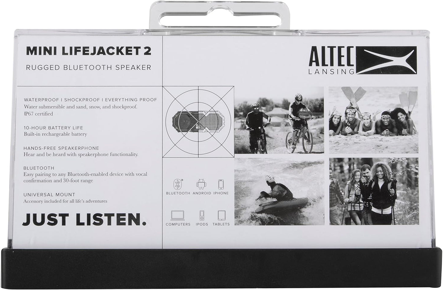 Altec Lansing Mini LifeJacket 2 - IP67 Waterdigte Swewende Bluetooth-luidspreker Vir Swembad En Reis, Skokbestand en Sneeubestand Draagbare Luidspreker Vir Buitelug, 30 voet Bereik en 10 Uur Speeltyd