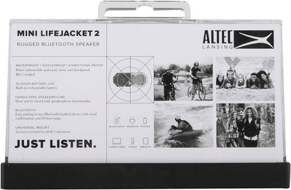 Altec Lansing Mini LifeJacket 2 - IP67 Waterdigte Swewende Bluetooth-luidspreker Vir Swembad En Reis, Skokbestand en Sneeubestand Draagbare Luidspreker Vir Buitelug, 30 voet Bereik en 10 Uur Speeltyd
