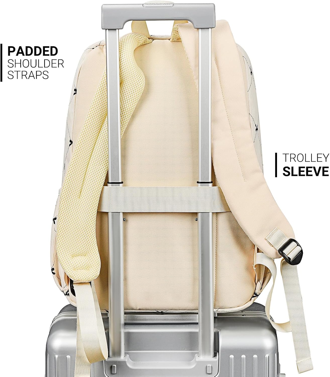 26L Backpack for School, College, and Travel: Corduroy Bookbag with 8 Compartments - Bowknot