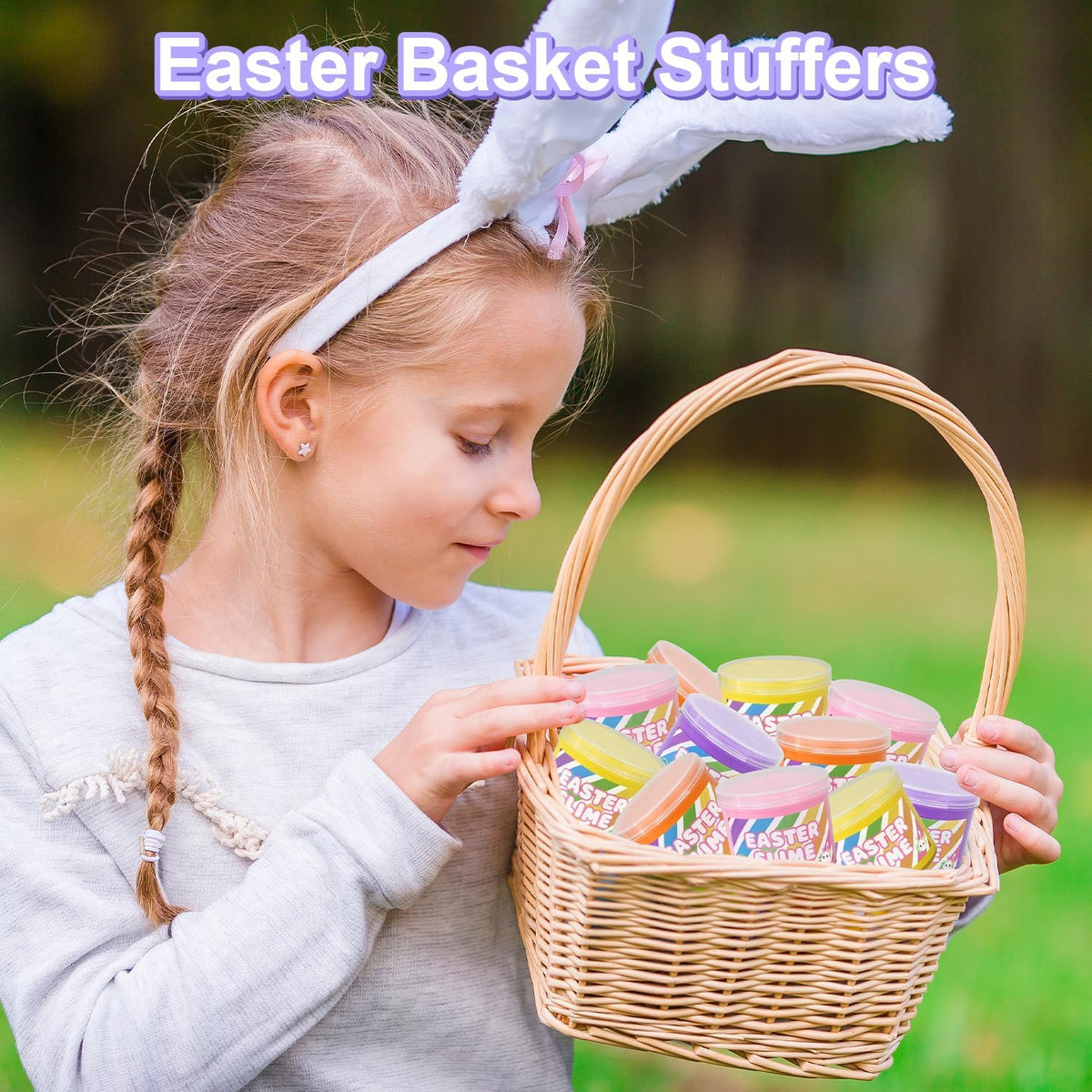 Bulk Easter Slime Party Favors 8 PCS, Easter Basket Stuffers for Kids 8-12