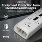 Monster Power Surge Protector w/ 4,050 Jules Rating — Heavy Duty Power Strips with Surge Protection, 8 Outlets, USB-A & USB-C, 2 Coax, 5 Ethernet Ports, Fireproof MOV, Dual Mode (6FT Cord, White)