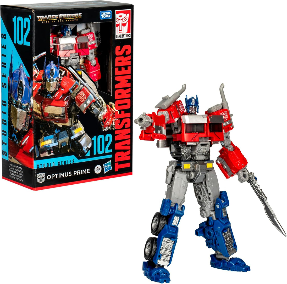 Transformers Toys Studio Series Voyager Class Transformers: Rise of the Beasts 102 Optimus Prime 6.5-inch Converting Action Figure, 8+