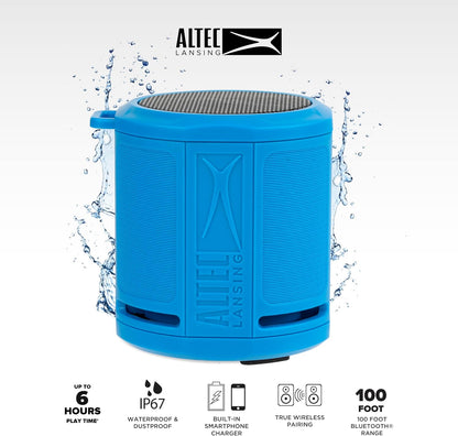 Altec Lansing HydraMicro - Waterdigte Bluetooth-luidspreker, Liggewig en Draagbare Luidspreker vir Reis en Buiteluggebruik, Royal Blue