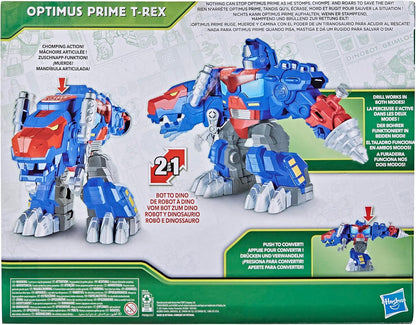Transformers Dinobot Adventures Optimus Prime T-Rex Converting Toy with Lights and Sounds, 9+ Inch Action Figure, Ages 3 and Up (Amazon Exclusive)