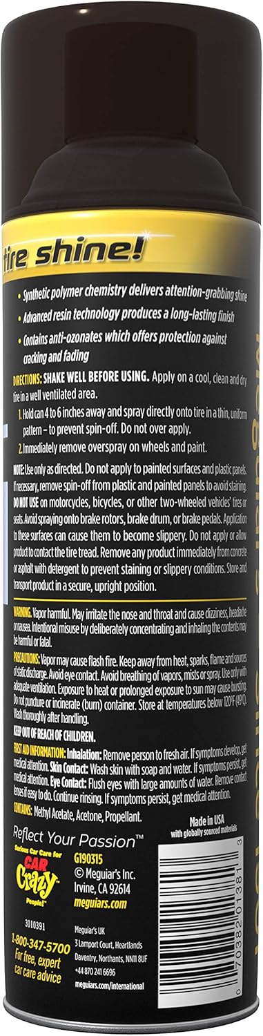 Meguiar's Ultimate Insane Shine Bandbedekking Blywende Natvoorkoms Swart Glans Uiteindelike Beskerming (443 ml)