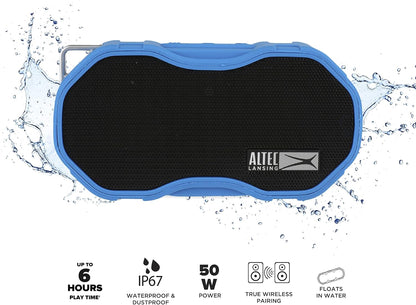 Altec Lansing Baby Boom XL - Waterdigte Bluetooth-luidspreker, Draadloos en Draagbaar vir Reis en Buiteluggebruik, Diep Bas en Harde Klank, 1 Pak, Blou
