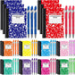 60 Pcs Mini Composition Notebooks and Retractable Ballpoint Pens, 3. 3" x 4.5" Small Note Pad Journal and Metal Ballpoint Pens with Stylus Tip for Students School College Office Supplies