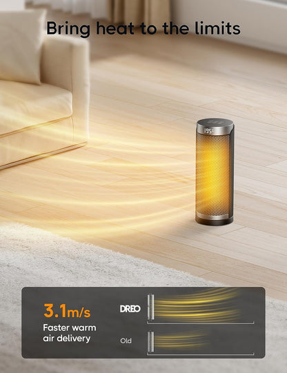 Ruimteverwarmer Binne, 70°Ossillerend, 5 Modusse, Afstandbeheer vir Huis Slaapkamer, 12H Aanskakeltydhouer, met ALCI Veiligheidsproppie