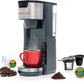 Mixpresso Gray Single Serve Coffee Brewer K-Cup Pods Compatible & Ground, 30 oz Compact Coffee Maker Single Serve With 5 Brew Sizes Up To 14 Oz, Fits Travel Mug, Adjustable Drip Tray