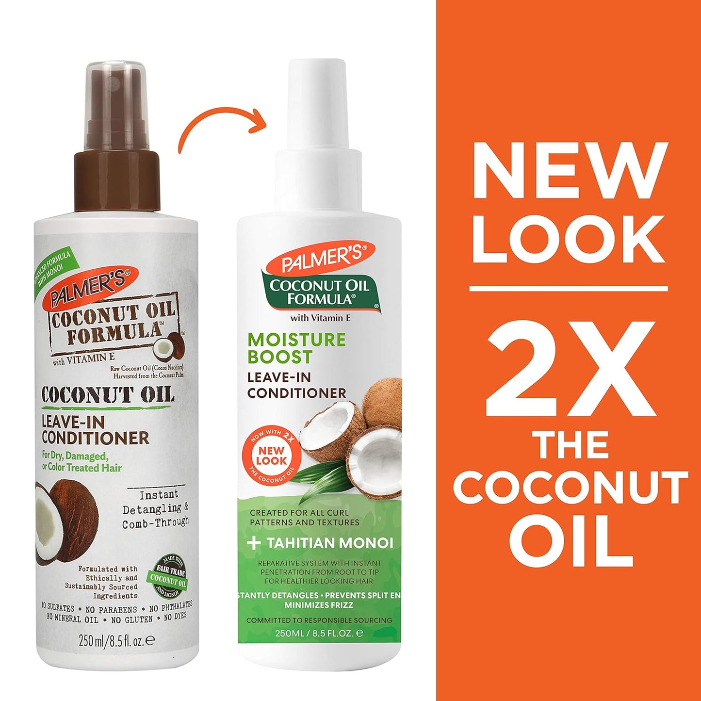 Palmer's Coconut Oil Formula Moisture Boost Leave-In Conditioner Spray, Instantly Detangle, Hydrate and Strengthen Textured and Curly Hair ( 8.5 oz)