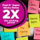 Post-it Super Sticky Notes Value Pack - 24 Pads, Convenient School Bus Carry and Storage Case, 2X The Sticking Power, 3x3", Bright Colors (Orange, Pink, Blue, Green, Yellow)