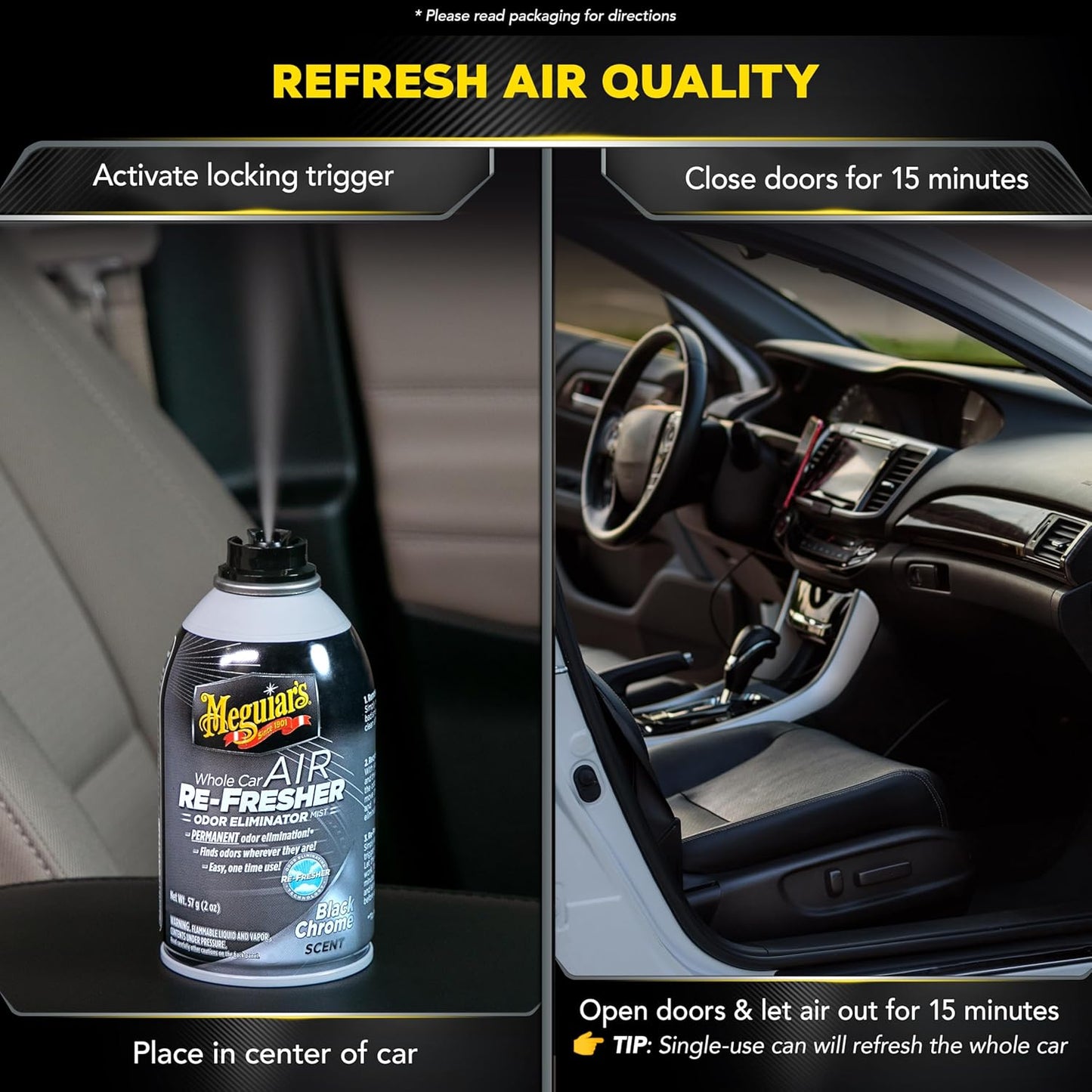 Meguiar's Heelmotor Lugverfrisser Swart Chroom Geur - 2oz