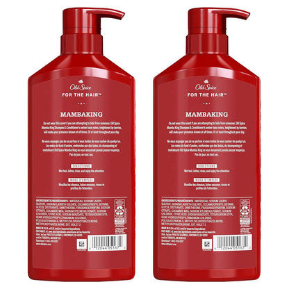 Old Spice MambaKing 2-in-1 Shampoo and Conditioner Set for Men - Berry Scent w/ Amber Base Notes (Twin Pack)