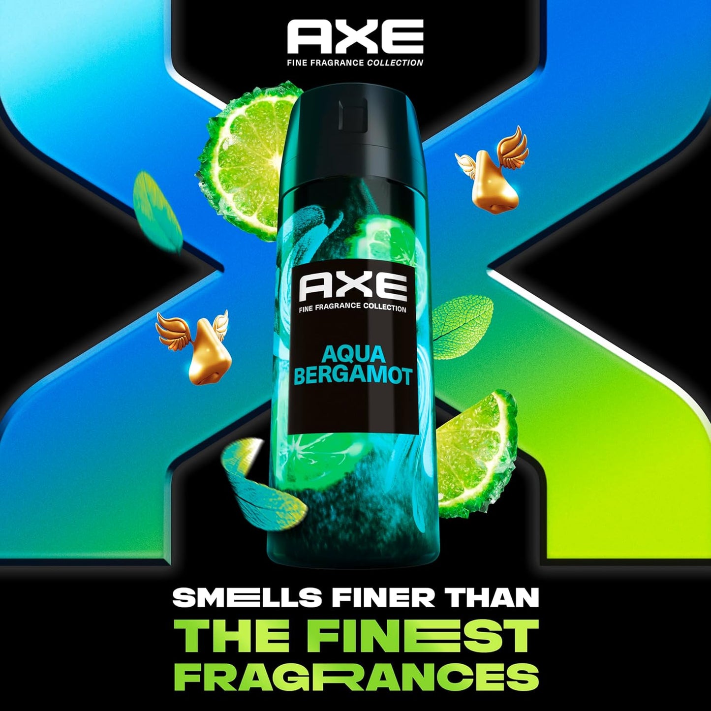 AXE Fine Fragrance Collection Premium Deodorant Body Spray for Men Aqua Bergamot w/ 72H Odor Protection - 4 oz (Pack of 3)
