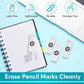 White Erasers for Kids – 12-Pack Bulk Pencil Erasers for School, Office, and Art Use – Soft, Latex-Free, Smudge-Free Erasers for Writing, Drawing, Sketching, and Exams