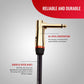 Monster Prolink Rock Instrument Cable. 8 in Right Angle to Right Angle Guitar Cable. for Electric Guitar Cable. 95% Copper Braided Shielded Guitar Cable