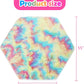 Monobeach Pink Kids Rug for Nursery Children Room Decor Ultra Soft Hexagon Carpet for Princess Tent for Girls Baby Play Mat for Floor 55”x 47” (Rainbow Hexagon, 55”x 47”)