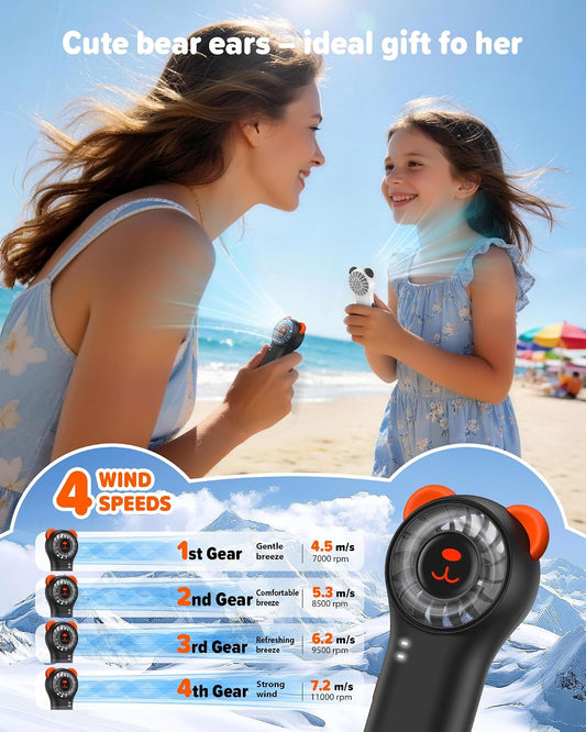 Oulike Beer Mini Draagbare Handwaaier 11000RPM Herlaaibaar - Swart